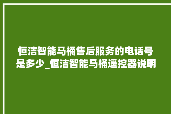 恒洁智能马桶售后服务的电话号是多少_恒洁智能马桶遥控器说明书 。马桶