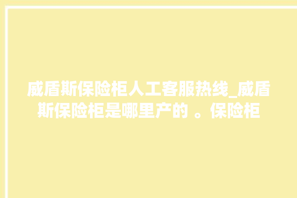 威盾斯保险柜人工客服热线_威盾斯保险柜是哪里产的 。保险柜