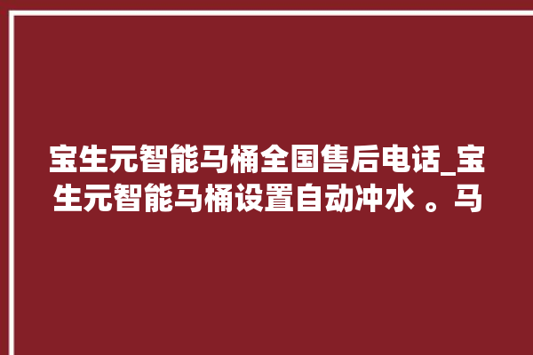 宝生元智能马桶全国售后电话_宝生元智能马桶设置自动冲水 。马桶