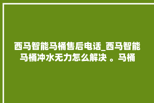 西马智能马桶售后电话_西马智能马桶冲水无力怎么解决 。马桶