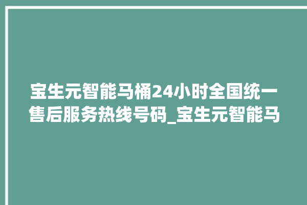 宝生元智能马桶24小时全国统一售后服务热线号码_宝生元智能马桶为何不蓄水 。马桶