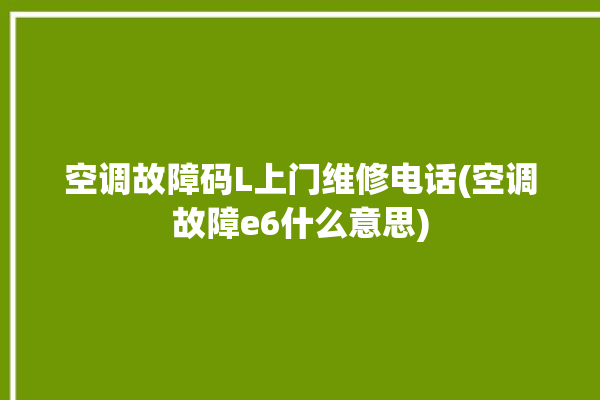 空调故障码L上门维修电话(空调故障e6什么意思)