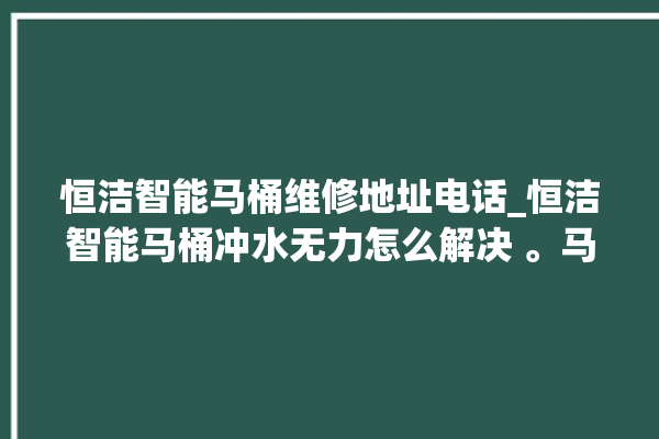 恒洁智能马桶维修地址电话_恒洁智能马桶冲水无力怎么解决 。马桶