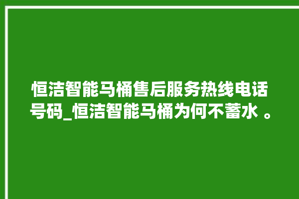 恒洁智能马桶售后服务热线电话号码_恒洁智能马桶为何不蓄水 。马桶