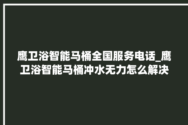 鹰卫浴智能马桶全国服务电话_鹰卫浴智能马桶冲水无力怎么解决 。马桶