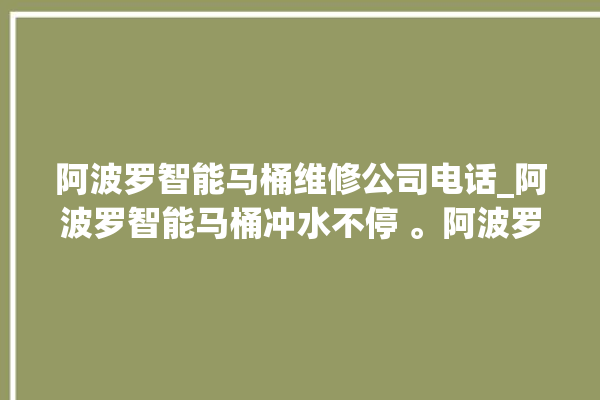 阿波罗智能马桶维修公司电话_阿波罗智能马桶冲水不停 。阿波罗