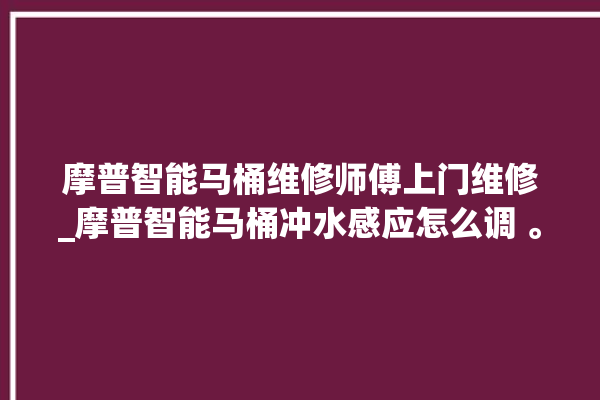 摩普智能马桶维修师傅上门维修_摩普智能马桶冲水感应怎么调 。马桶