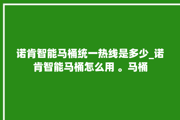 诺肯智能马桶统一热线是多少_诺肯智能马桶怎么用 。马桶