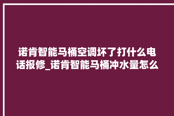 诺肯智能马桶空调坏了打什么电话报修_诺肯智能马桶冲水量怎么调节 。马桶