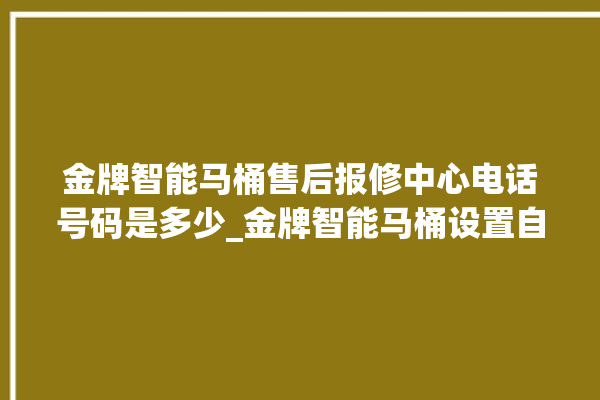 金牌智能马桶售后报修中心电话号码是多少_金牌智能马桶设置自动冲水 。马桶