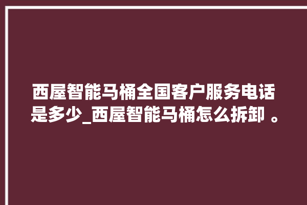 西屋智能马桶全国客户服务电话是多少_西屋智能马桶怎么拆卸 。马桶