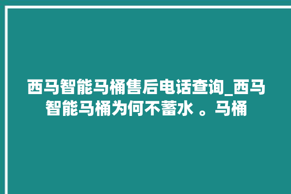 西马智能马桶售后电话查询_西马智能马桶为何不蓄水 。马桶