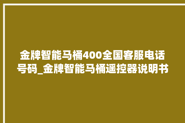 金牌智能马桶400全国客服电话号码_金牌智能马桶遥控器说明书 。马桶