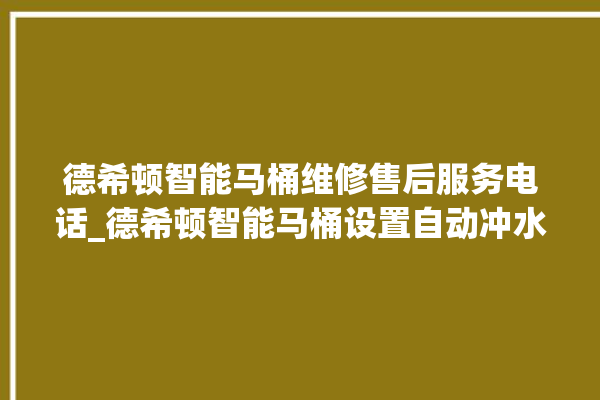 德希顿智能马桶维修售后服务电话_德希顿智能马桶设置自动冲水 。马桶