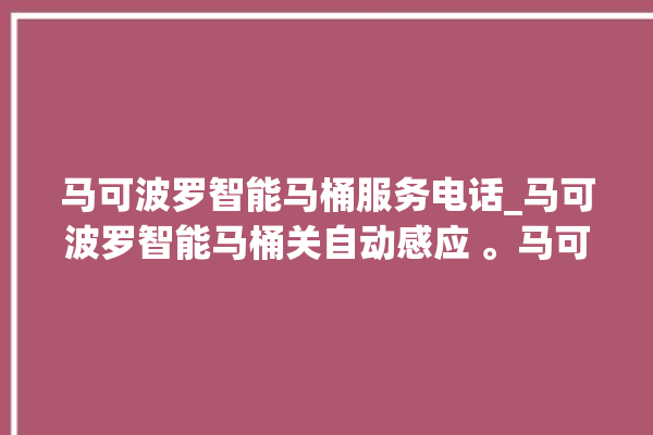 马可波罗智能马桶服务电话_马可波罗智能马桶关自动感应 。马可波罗