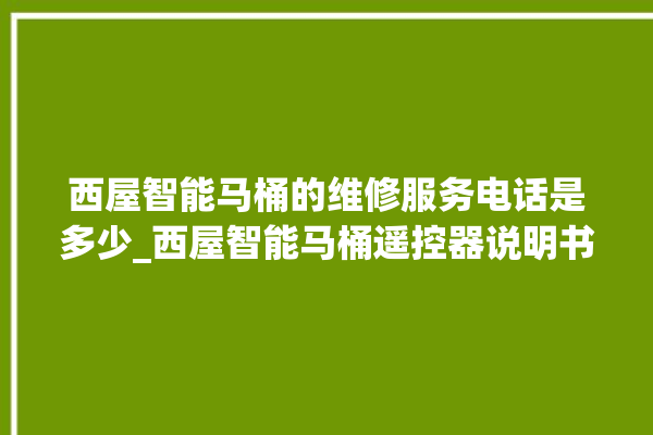 西屋智能马桶的维修服务电话是多少_西屋智能马桶遥控器说明书 。马桶