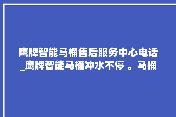 鹰牌智能马桶售后服务中心电话_鹰牌智能马桶冲水不停 。马桶