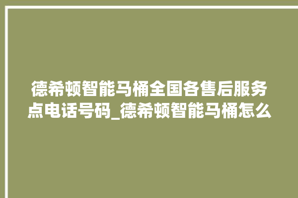 德希顿智能马桶全国各售后服务点电话号码_德希顿智能马桶怎么用 。马桶