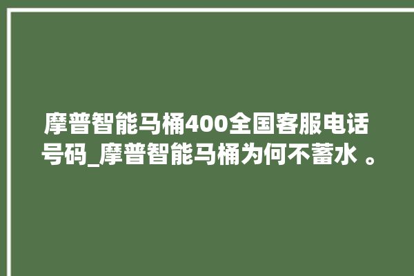 摩普智能马桶400全国客服电话号码_摩普智能马桶为何不蓄水 。马桶