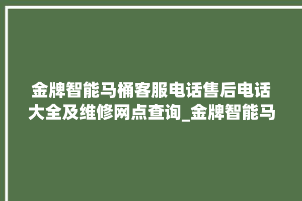 金牌智能马桶客服电话售后电话大全及维修网点查询_金牌智能马桶关自动感应 。马桶