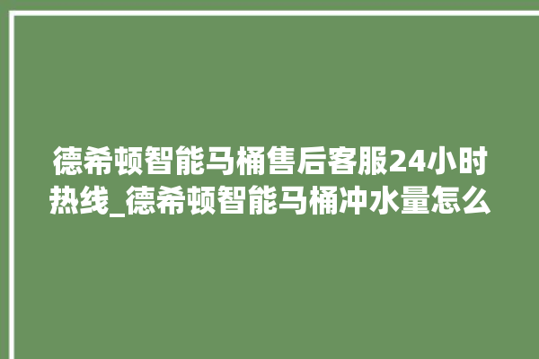 德希顿智能马桶售后客服24小时热线_德希顿智能马桶冲水量怎么调节 。马桶