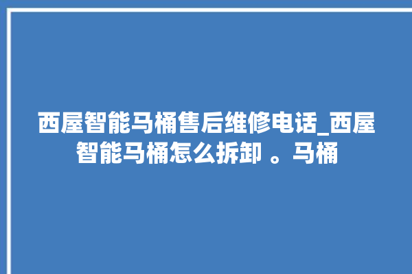 西屋智能马桶售后维修电话_西屋智能马桶怎么拆卸 。马桶