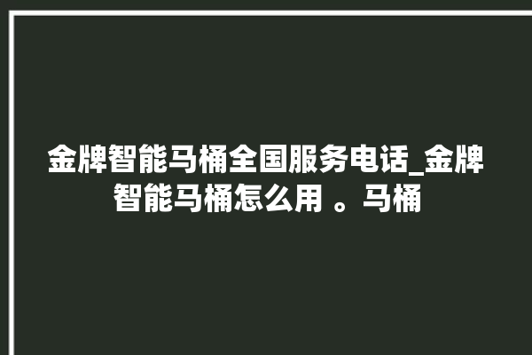 金牌智能马桶全国服务电话_金牌智能马桶怎么用 。马桶