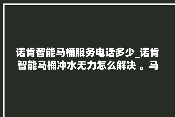 诺肯智能马桶服务电话多少_诺肯智能马桶冲水无力怎么解决 。马桶