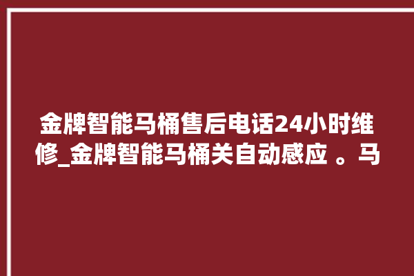 金牌智能马桶售后电话24小时维修_金牌智能马桶关自动感应 。马桶