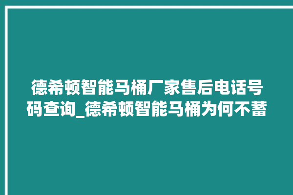 德希顿智能马桶厂家售后电话号码查询_德希顿智能马桶为何不蓄水 。马桶