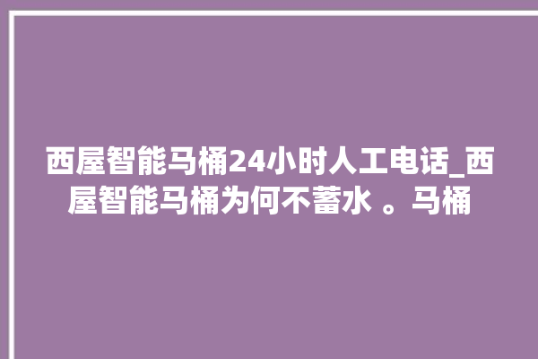 西屋智能马桶24小时人工电话_西屋智能马桶为何不蓄水 。马桶