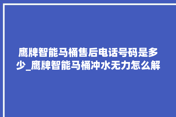 鹰牌智能马桶售后电话号码是多少_鹰牌智能马桶冲水无力怎么解决 。马桶