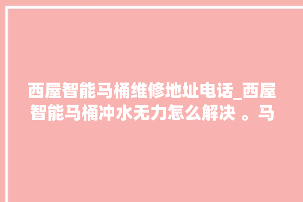 西屋智能马桶维修地址电话_西屋智能马桶冲水无力怎么解决 。马桶