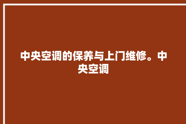 中央空调的保养与上门维修。中央空调