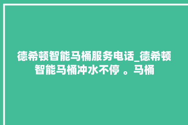 德希顿智能马桶服务电话_德希顿智能马桶冲水不停 。马桶