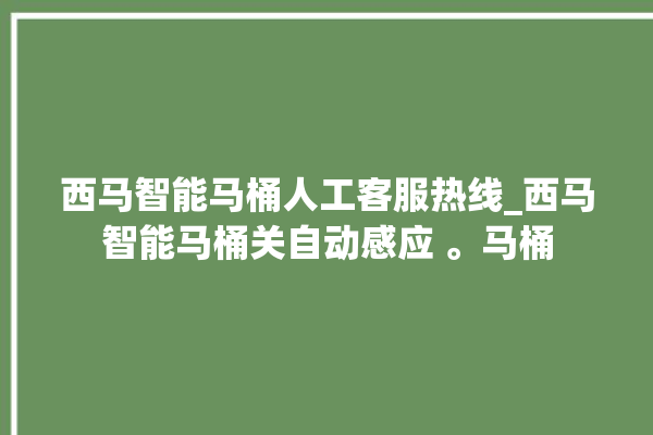 西马智能马桶人工客服热线_西马智能马桶关自动感应 。马桶