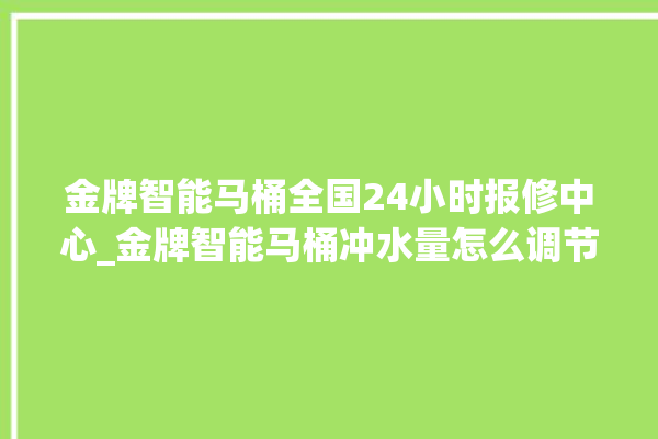 金牌智能马桶全国24小时报修中心_金牌智能马桶冲水量怎么调节 。马桶