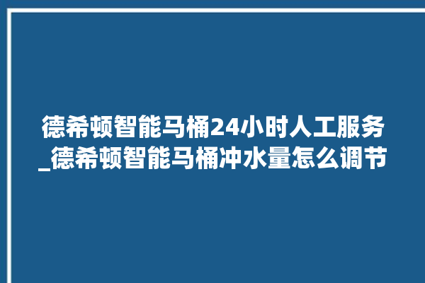 德希顿智能马桶24小时人工服务_德希顿智能马桶冲水量怎么调节 。马桶