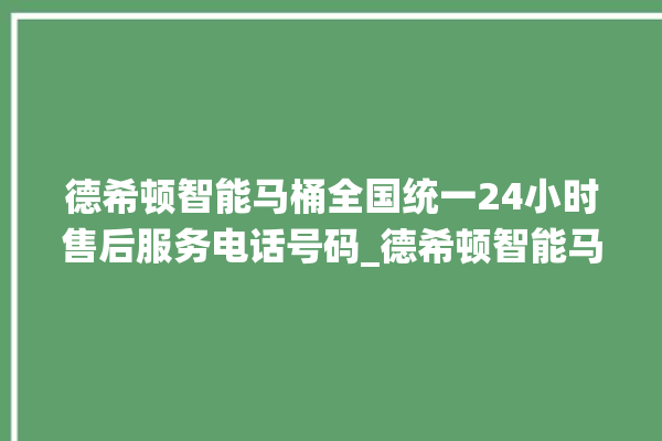 德希顿智能马桶全国统一24小时售后服务电话号码_德希顿智能马桶遥控器说明书 。马桶