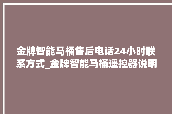 金牌智能马桶售后电话24小时联系方式_金牌智能马桶遥控器说明书 。马桶