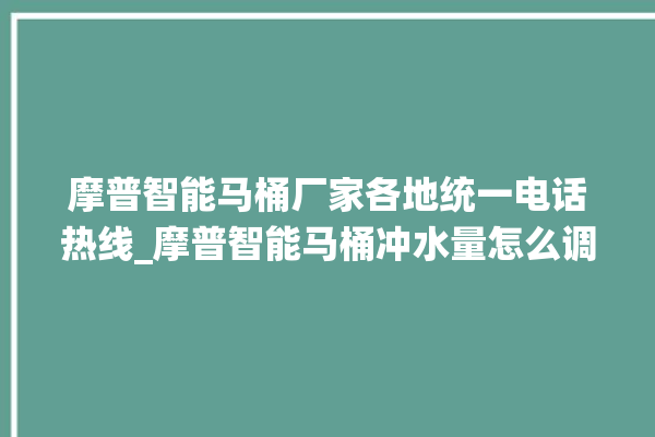 摩普智能马桶厂家各地统一电话热线_摩普智能马桶冲水量怎么调节 。马桶