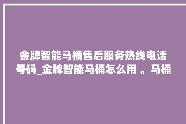 金牌智能马桶售后服务热线电话号码_金牌智能马桶怎么用 。马桶