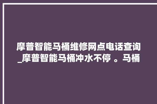 摩普智能马桶维修网点电话查询_摩普智能马桶冲水不停 。马桶