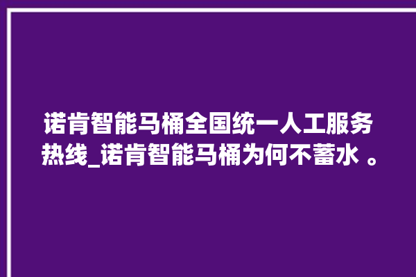 诺肯智能马桶全国统一人工服务热线_诺肯智能马桶为何不蓄水 。马桶