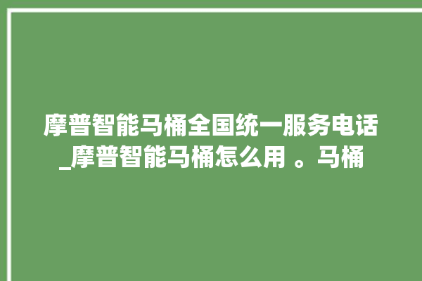 摩普智能马桶全国统一服务电话_摩普智能马桶怎么用 。马桶