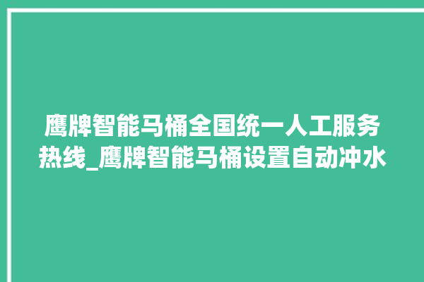 鹰牌智能马桶全国统一人工服务热线_鹰牌智能马桶设置自动冲水 。马桶