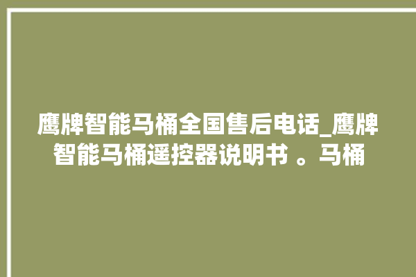 鹰牌智能马桶全国售后电话_鹰牌智能马桶遥控器说明书 。马桶