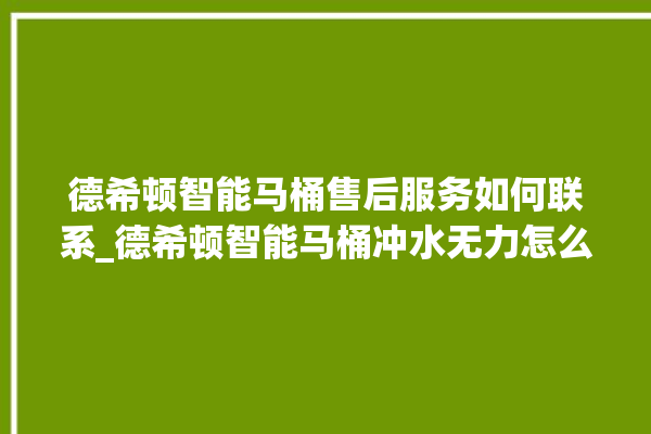 德希顿智能马桶售后服务如何联系_德希顿智能马桶冲水无力怎么解决 。马桶