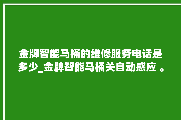 金牌智能马桶的维修服务电话是多少_金牌智能马桶关自动感应 。马桶