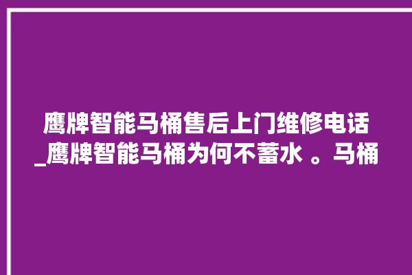 鹰牌智能马桶售后上门维修电话_鹰牌智能马桶为何不蓄水 。马桶